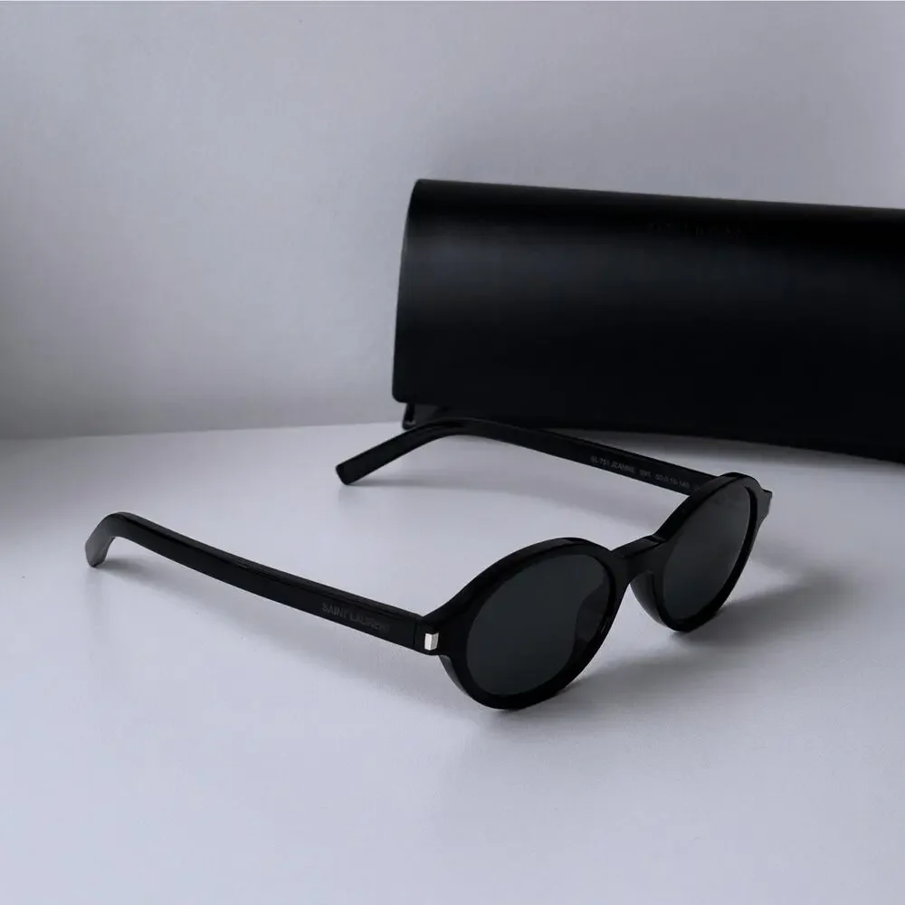 NEW Saint Laurent SL751 Jeanne Black Oval Sunglasses
